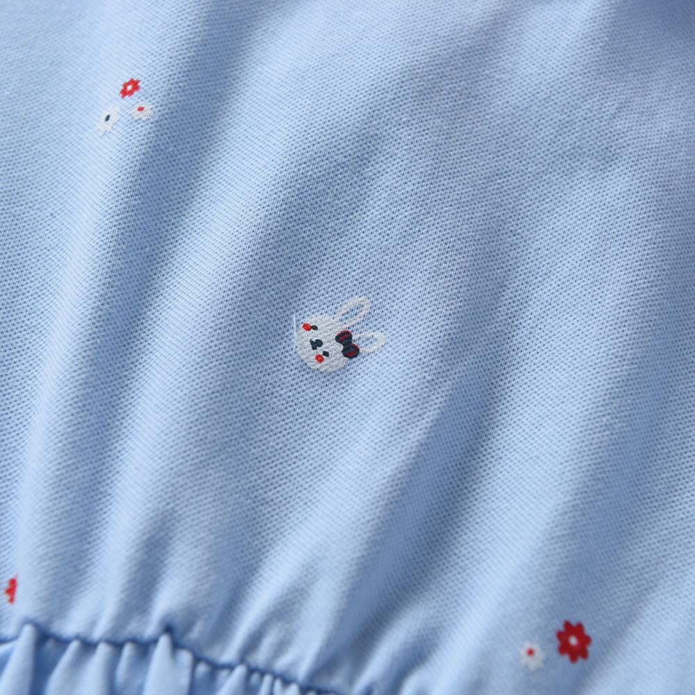 Vestido de verano para niñas de 2 a 6 años, de algodón, con cuello vuelto y manga corta.