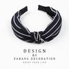 Korean Style Women's Striped Criss-Cross Bow Headband for Yoga & Face Washing