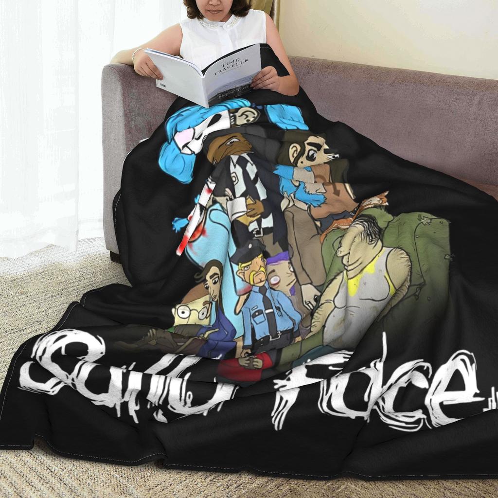 Sally Face Game Anime SF Blanket Coral Fleece Plush Horror Sal Fisher Lightweight Throw Blankets Outdoor Travel Plush Thin Quilt