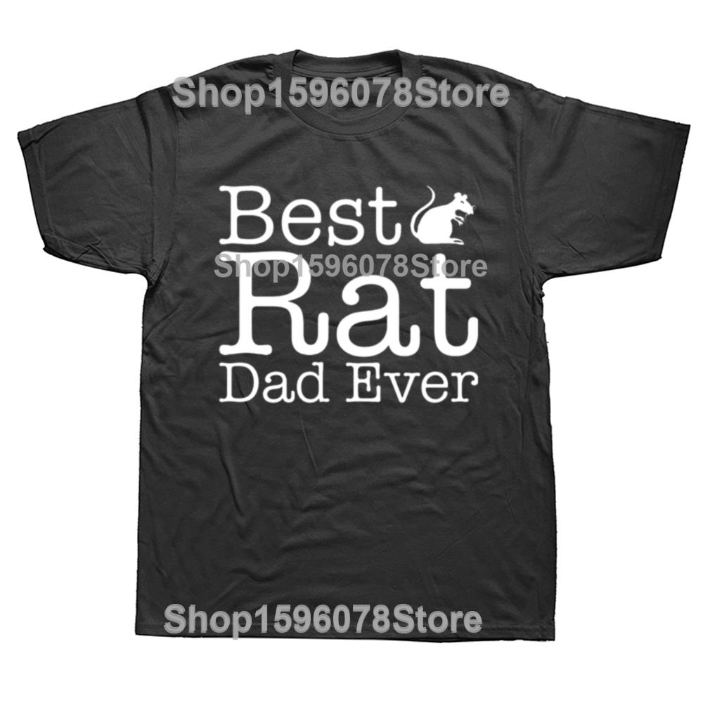 Best Rat Dad Ever Funny Graphic T Shirt Men Women Retro Gothic Clothing Tshirts Harajuku Oversized Cotton Rats Lover T-shirt