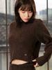 THE GREEN LAB Soft Texture Knit Wrap Skirt Set [Brown]