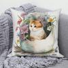 Pig Cat Panda Rabbit Print Decorative Pillowcase  Sofa Car Living Room  Animal Cushion Cover