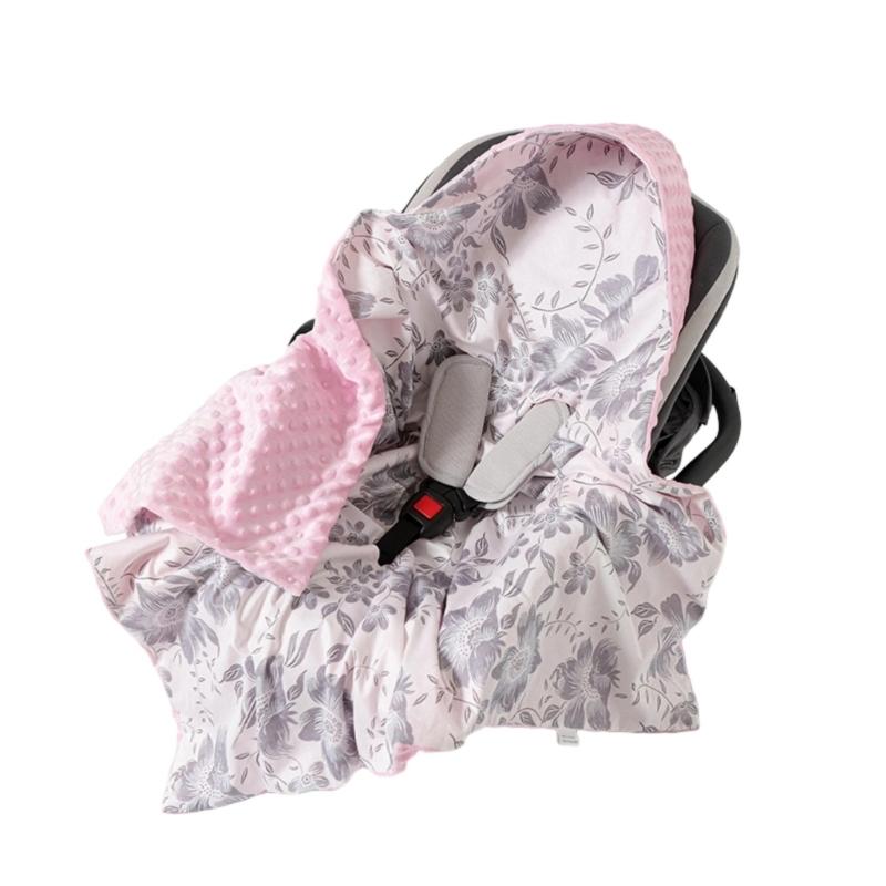 Multifunctional Hooded Infant Dot Swaddles Blanket Lightweight Cotton For Car Seat Strollers Tummy Time Play Mat