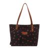 Cherry Print Tote Bag, Large Capacity Shoulder Bag, Matching Small Pouch, Pu Leather Handle, Casual Daily Work Shopping Handbag For Women