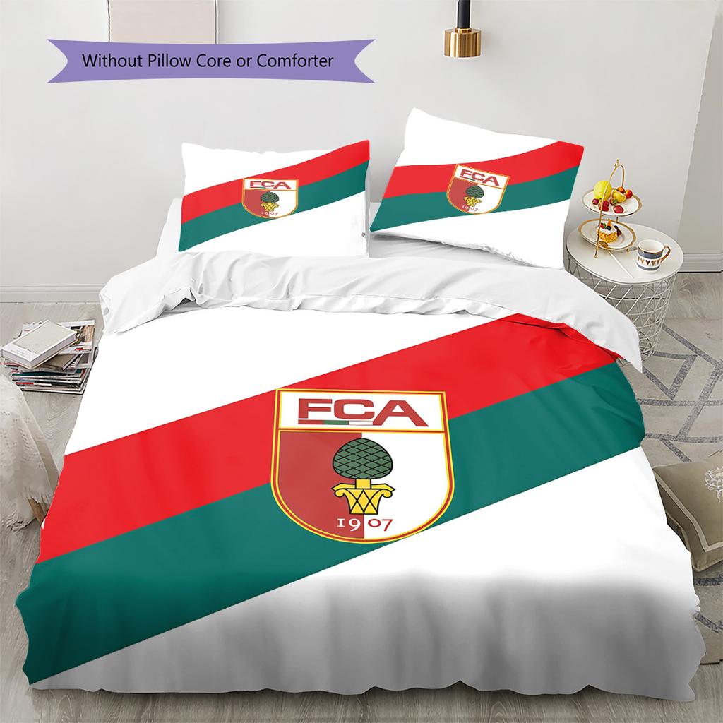 FC Augsburg2 Pattern Bedding Quilt Set  Home Decoration  Gift (1 * Duvet Cover + 2 * Pillowcase  Without Core)