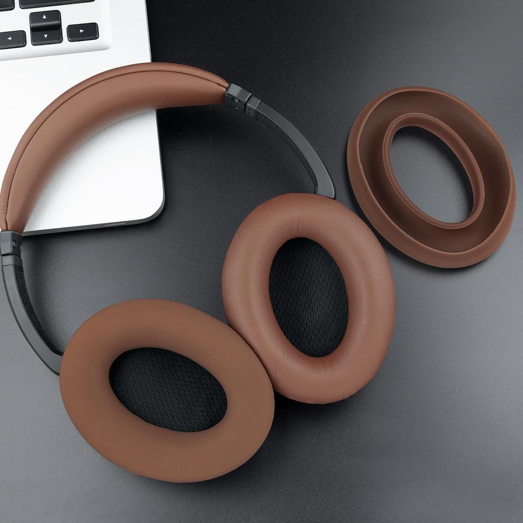 SOULWIT Earpads + Headband + Earpad Covers Replacement Kit for Bose QuietComfort 15 (QC15)/QuietComfort 2 (QC 2) Headsets, Anti-Dust Cushions (Coffee)