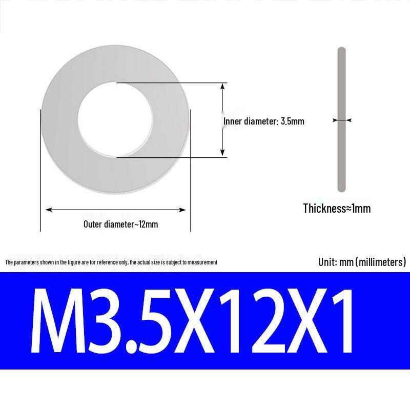 304 Stainless Steel Ultra-Thin Flat Washer, Thickness: 0.1/0.2/0.3/0.4/0.5 Mm, Sizes M1-M8