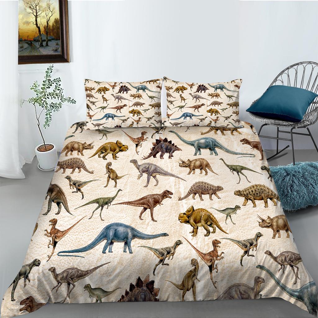 Cartoon Dinosaur Digital Print Bedding Set Two Or Three Pieces Digital Printing Polyester