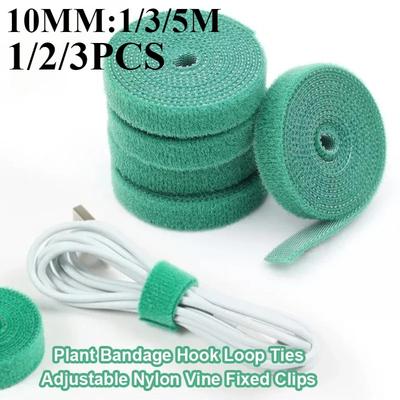 Nylon Plant Bandage Hook Loop Ties Vine Fixed Clips Adjustable Green Fastener Tape Bamboo Cane Wrap Support Garden Accessories
