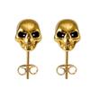 Platinum Skull Stud Earrings - Retro Hip Hop Style for Unisex
