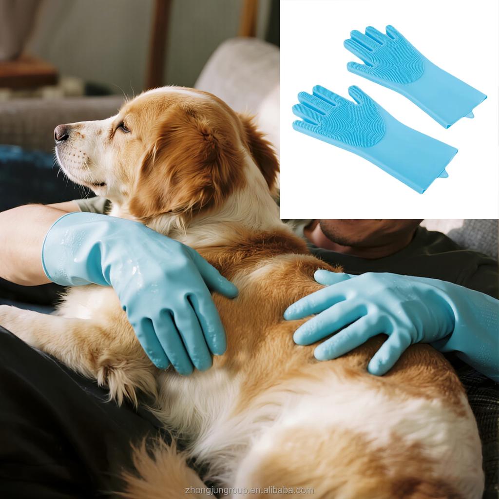 Easy-Clean Eco-Friendly Silicone Brush Hygienic Deshedding & Bathing for Multi-Pet Bathroom Use