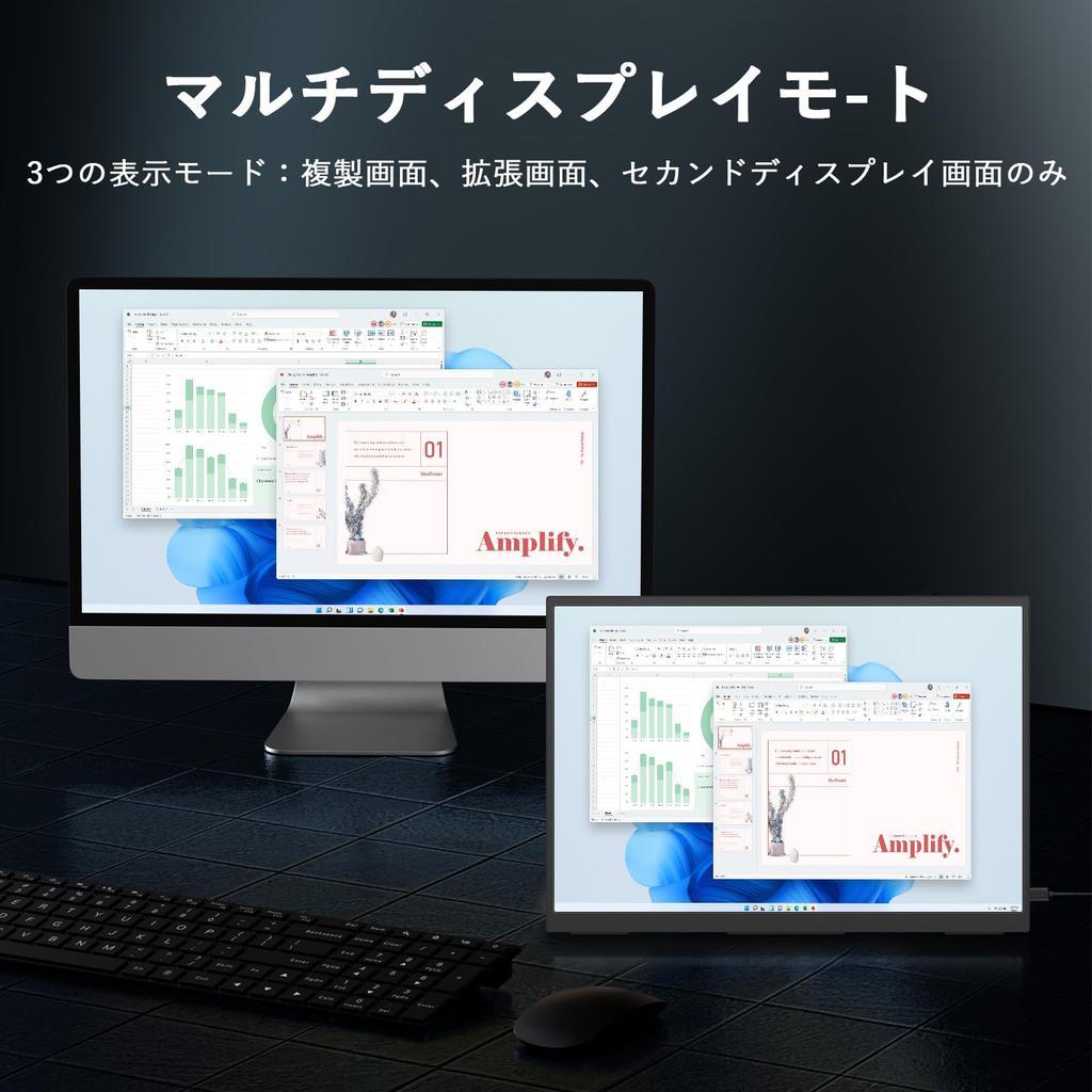 Mobile monitor inch Resolution Mobile display screen ratio IPS LCD panel Thin lightweight 60Hz Small monitor HDR mode compatible speaker VESA