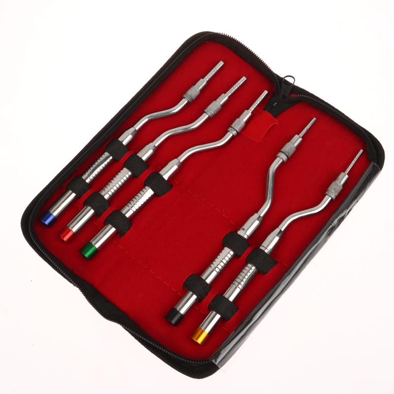 5 Pcs Dental Implant Osteotome Instrument Maxillary Sinus Elevator Tool Concave Tips Sinus Lifting Device Implant Bone Extruder