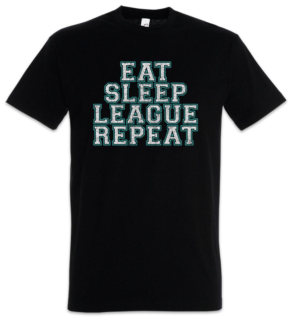 Eat Sleep League Repeat Mens T-Shirt Gamer Games Gaming Video PC RPG L