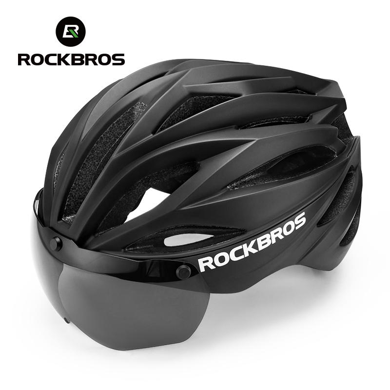 ROCKBROS Fahrradhelm 58-62cm Verstellbar Magnetische Brille Integrierter Fahrrad-Sicherheitshelm Herren Fahrradhelm Radsport Kopfbedeckung