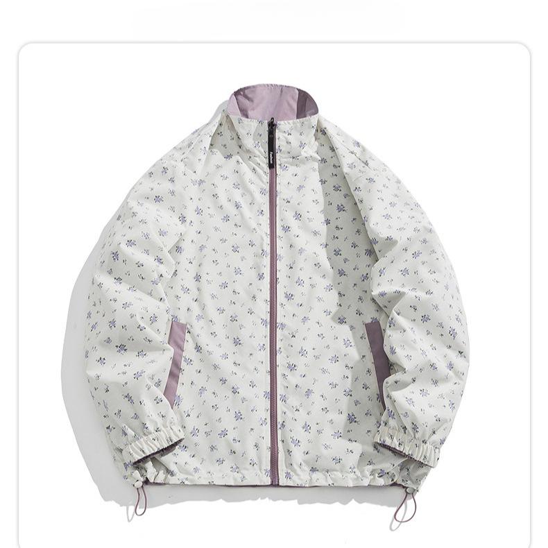 Double-sided Jacket Trend Men's Autumn New Double-sided Wear Small Floral Casual Japanese Hong Kong Style Jacket Trend