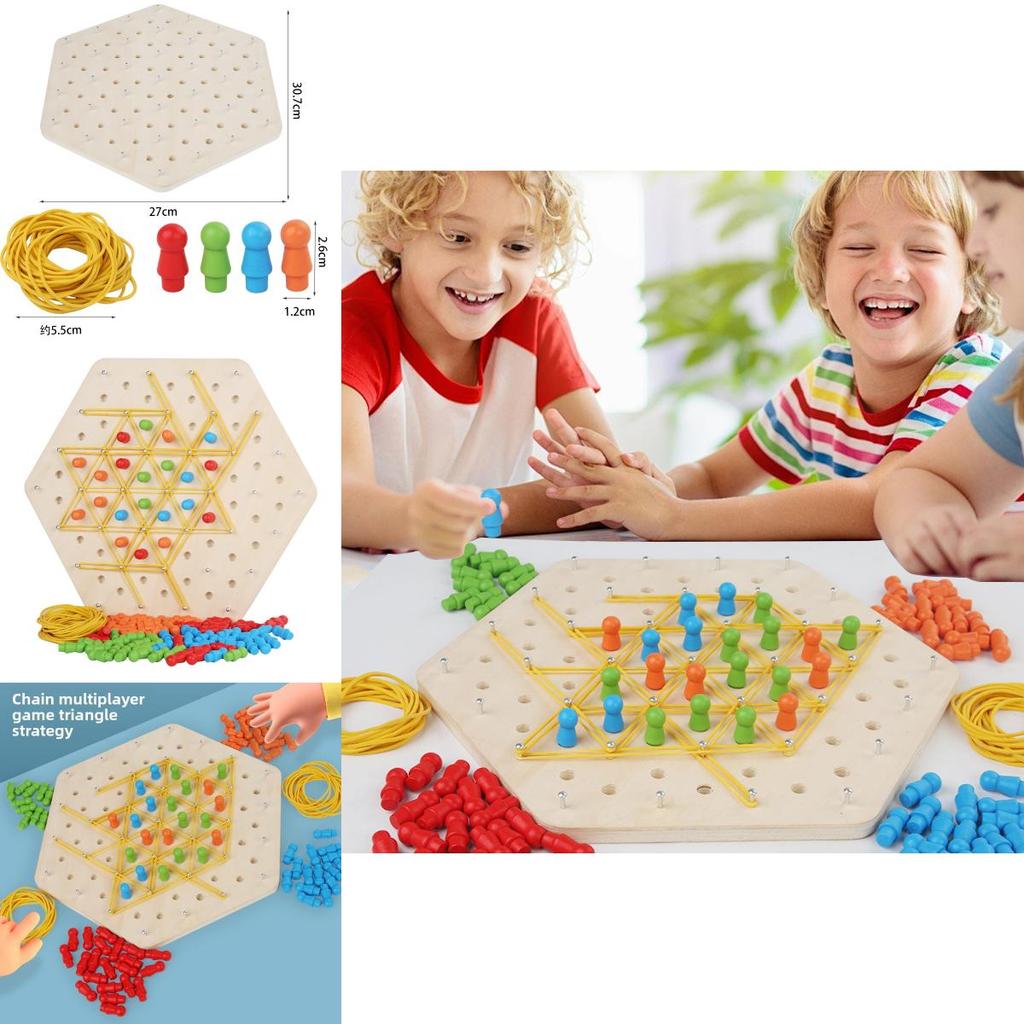 Wooden Geometric Chain Puzzle Game For Family Brain Teasers And Skills Development