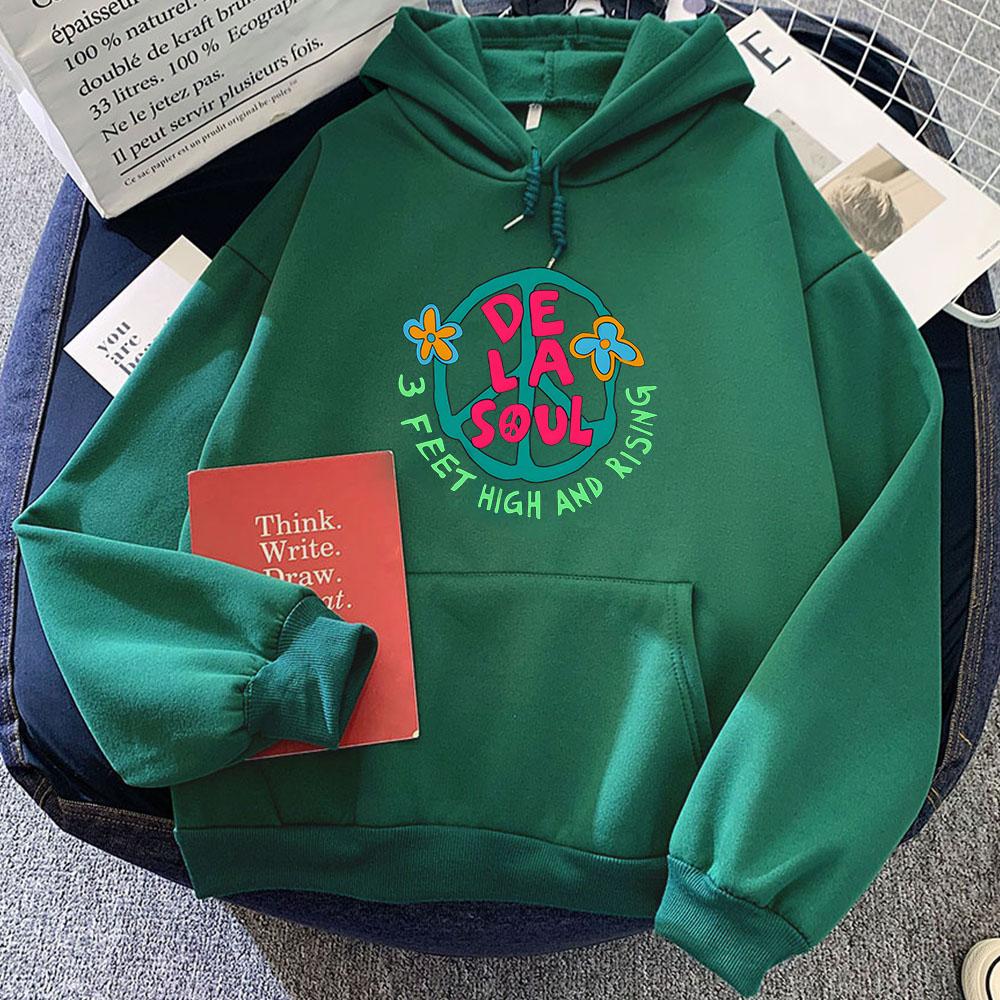 De La Soul Simple Painting Aesthetic Hoodie Harajuku Sweatshirts Winter Men/women Long-sleeved Fleece Hoody Loose Pullover Tops