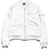 Solid Color Full Zip Baseball Collar Long Sleeve Jacket Women Jackets White AO4382-101