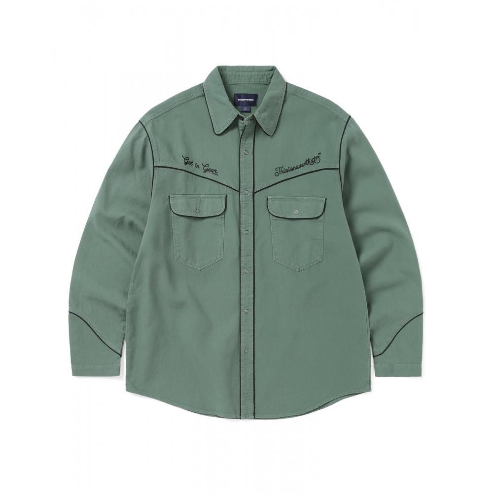 Thisisneverthat Western Shirt Teal S