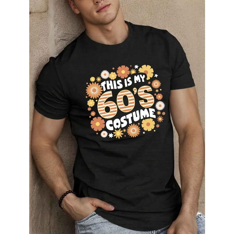 

THIS IS MY 60 s COSTUME Men s Short Sleeve T-shirt Summer T-shirt Top 4XL чорний