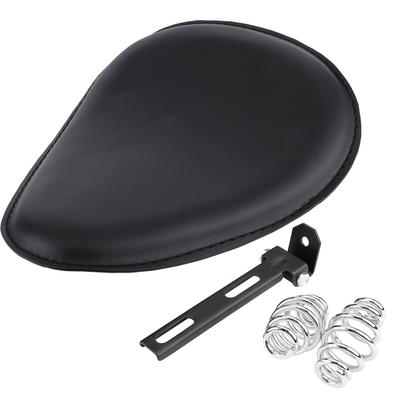 3" motocyklové černé kožené solo sedadlo W Mount Pružinový držák pro Chopper Bobber Custom
