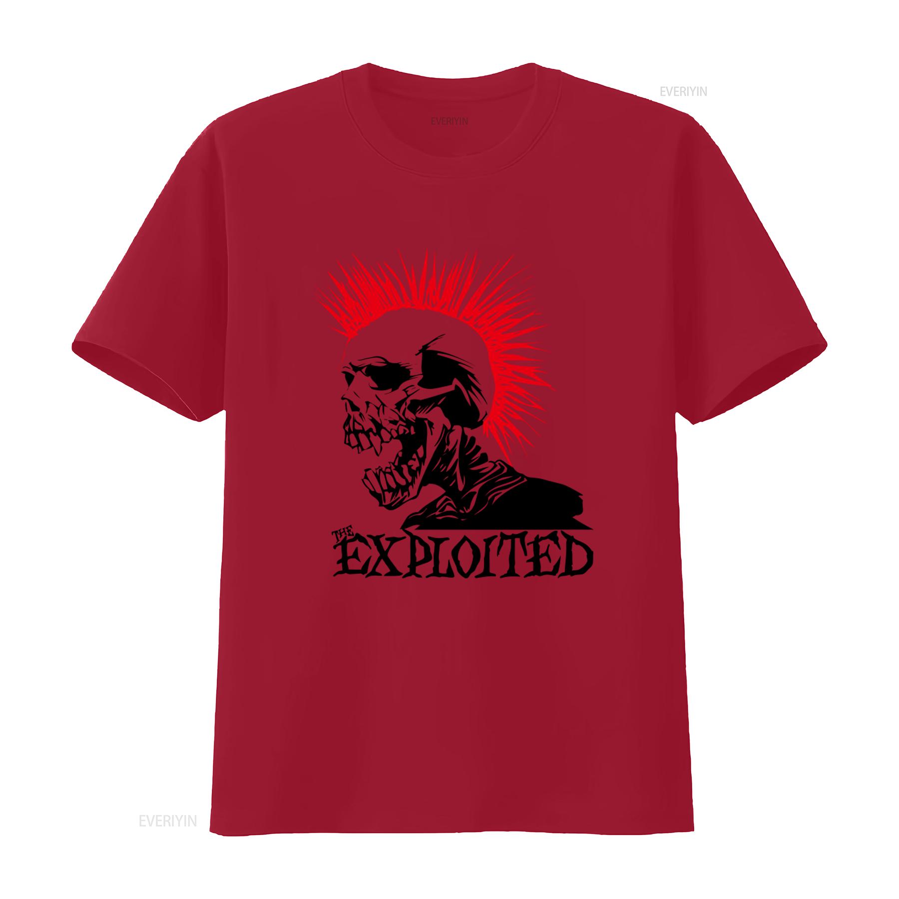 

The Exploited Vintage Punk Rock Band Skull Design T Shirt White vintage Washed designer clothes Casual graphic Slightly Unisex S