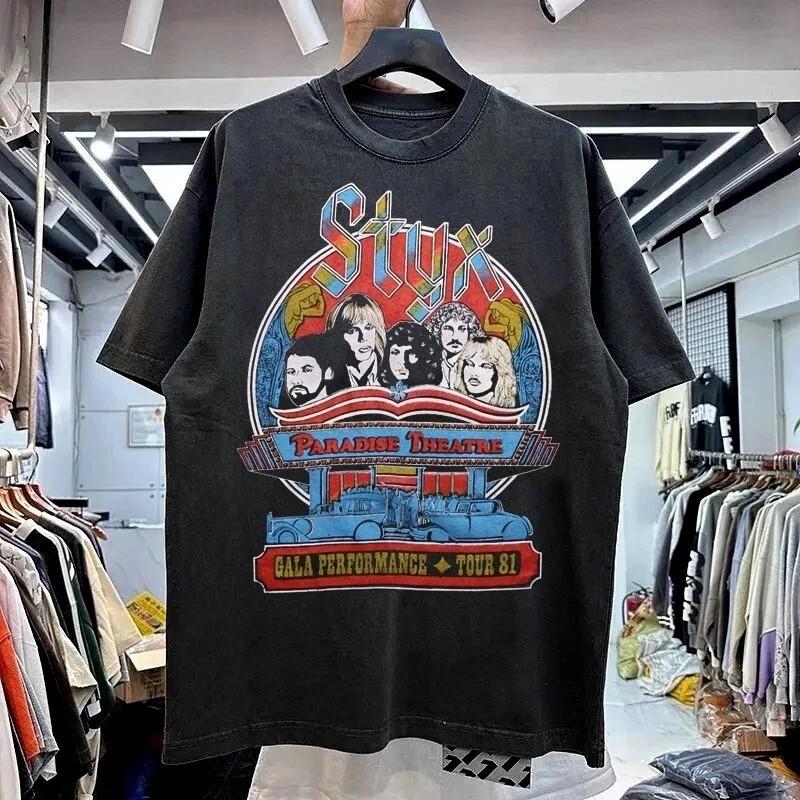 

Styx Concert Tour 81 Black Short sleeve Rock band T shirt Unisex tee S5XL Unisex T-Shirt L