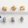 14K Gold Filled Zircon Rose Flower Large Hole Spacer Beads for DIY Bracelets