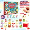Weihnachtsgeschenk Decke 24-Tage-Countdown Knetmusik Blind Box, jeden Tag süße kleine Brötchen Blind Box Geschenkbox freischalten