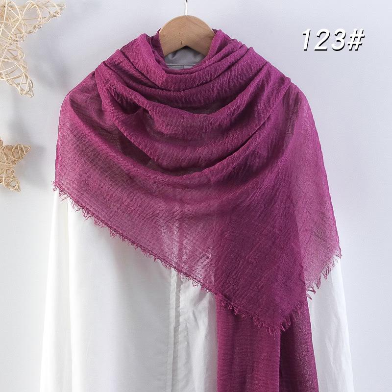 Sciarpa da donna in cotone lino seta - Per tutte le stagioni, colore unito, versatile foulard per testa e parasole