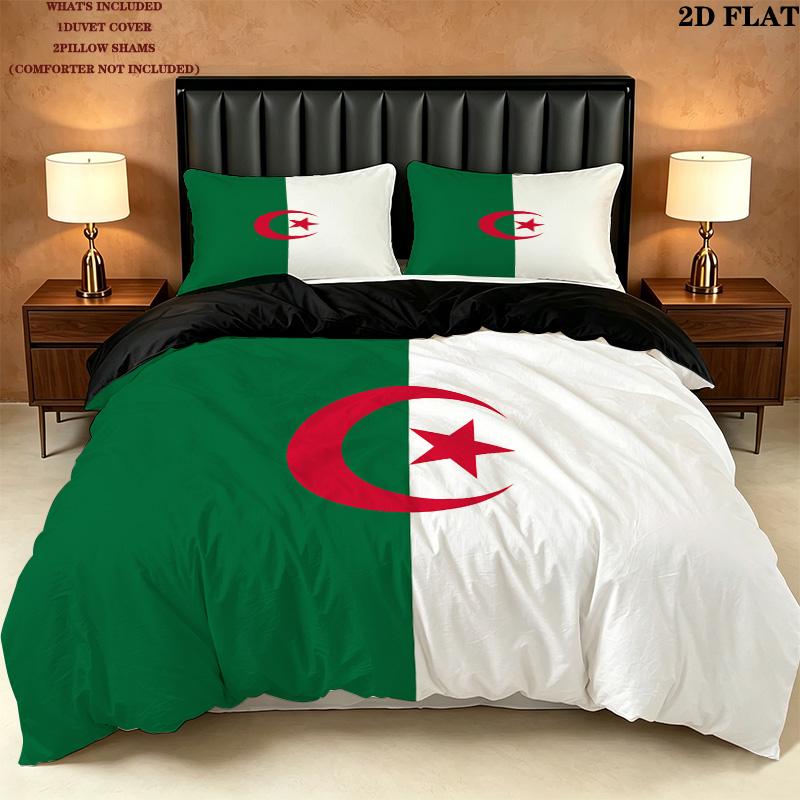 Algeriet Mønster Sengetøj Dyne Sæt Dynebetræk Pyntepudebetræk Hjem Fødselsdagsgave(1 * dynebetræk + 2 * pudebetræk, uden fyld)