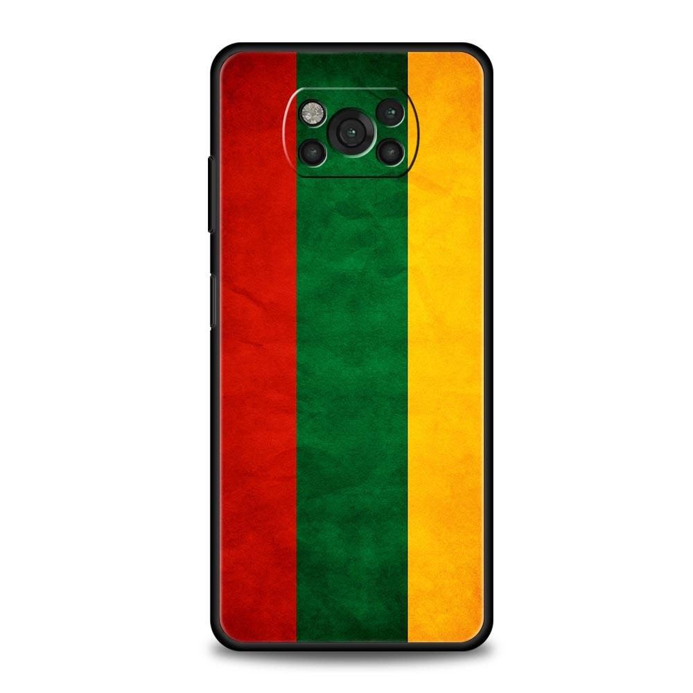 Flag of Lithuania Flag Phone Case For For Xiaomi Poco X6 X5 Pro X4 X3 NFC F5 Pro F4 F3 GT M5 M4 Pro 5G M3 C51 C50 C55 Soft Cover
