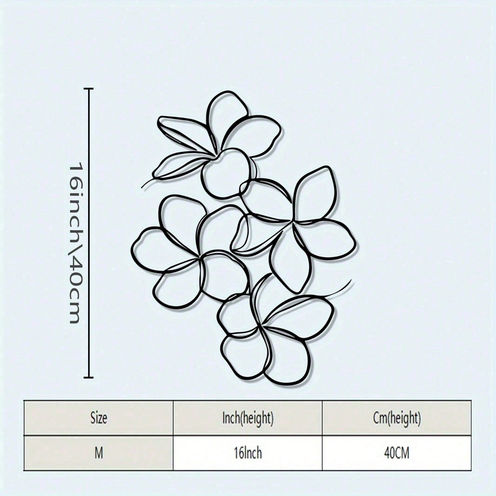 Vintage Plumeria Metal Wall Art Iron Mural Statue Home Decor Gift