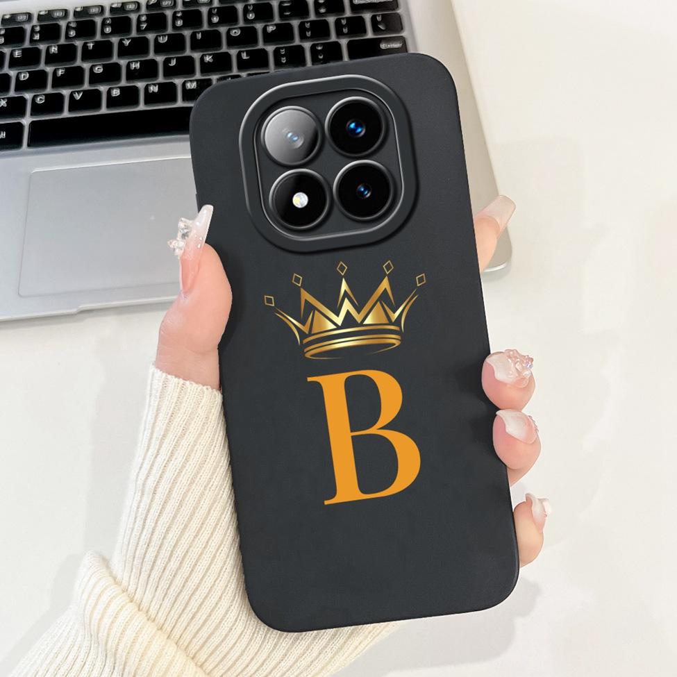 For Redmi Note 14 Pro Plus 5G Case Fashion A-Z Letters Luxury Flowers Shockproof Silicone Cover For Redmi Note 14 Pro+ 5G Funda