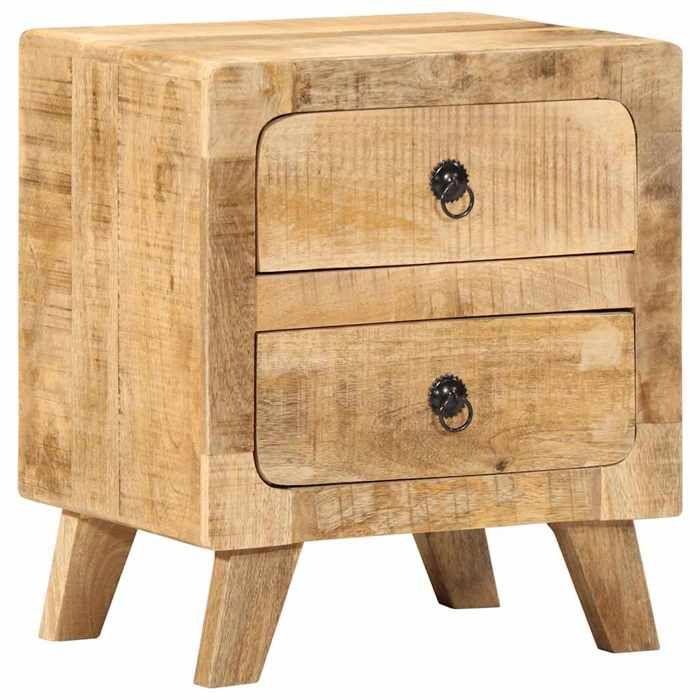VidaXL Table de chevet 40x32x46 cm bois de manguier massif brut 4104511