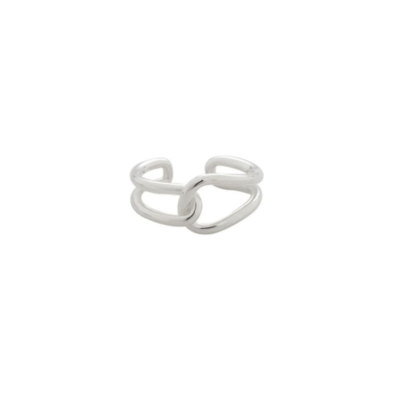 Charmy silver knot-ring