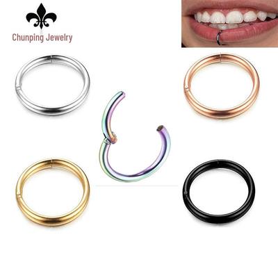 Boucles d'oreilles en acier titane, anneaux de nez, anneaux de téton, manchettes d'oreille simples en acier inoxydable et créoles pour hommes et femmes