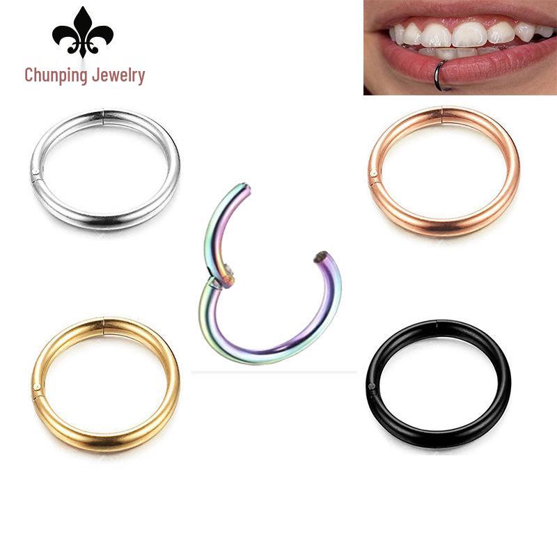 Titanium Steel Earrings, Nose Rings, Nipple Rings, Simple Stainless Steel Ear Cuffs, and Hoops for Men and Women