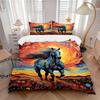 3pcs Animal-themed Horse Soft and Comfortable Breathability, Bedding Set, Machine Washable, Suitable for All Seasons153