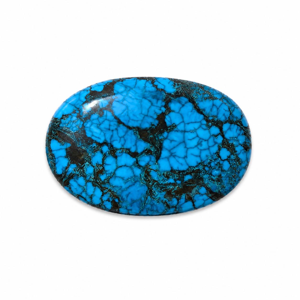 Blue Turquoise Oval Cabochon Gemstone | Statement Jewelry Making Stone 27x40mm синий
