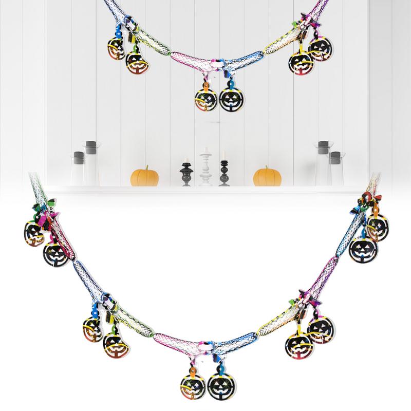 Halloween Streamers Halloween Pull Garland Ceiling Banner 118Inch Pumpkins Ghosts Bats Spiders Decor Festival Banner Garland