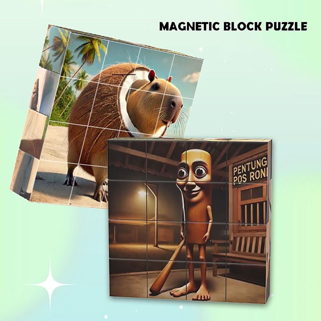 6-Sided Magnetic Block Assembly Toy, Magnetic Assembly Game Puzzle Toy