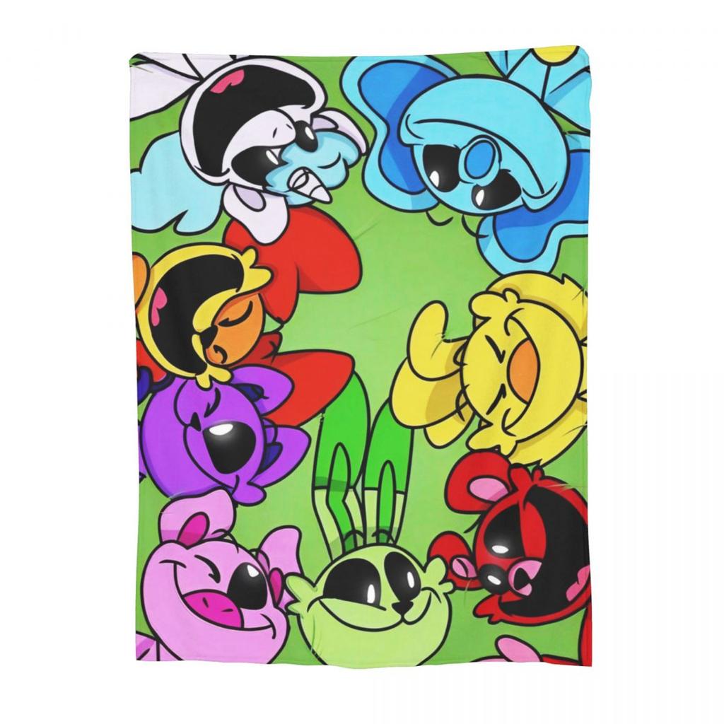 CATNAP DOGDAY Cartoon Smiling Critters Blankets Coral Fleece Plush Print Lightweight Throw Blankets for Bedding Plush Thin Quilt