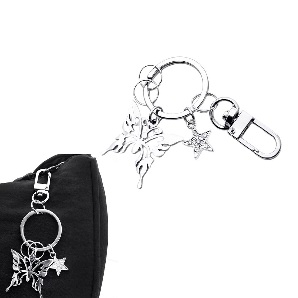 Butterfly Star Keyring Delicate Butterfly Keyrings Fashion Accessory Stylish Butterfly Key Holder Perfect for Key Bag