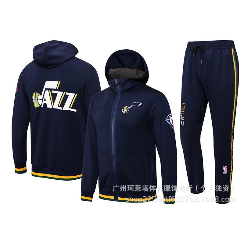 Maglia da allenamento da basket a maniche lunghe con cappuccio squadra NBA uomo Lakers Cavaliers Celtics Jazz Bulls Spurs Warriors