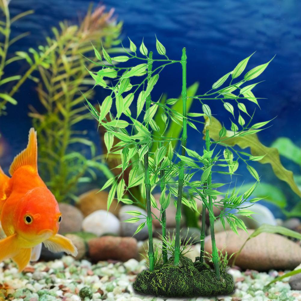 Aquarium Artificial Vivid Simulation Bluestone Bamboo for Fish Tank Water Plants Landscape