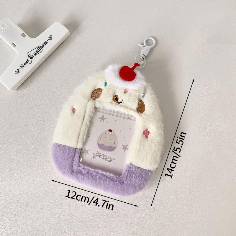 Plush Kawaii Photocard Holder Kpop Idol Card Holder Bags Creative Photo Sleeves Id Credit Card Holder Students Stationery Set