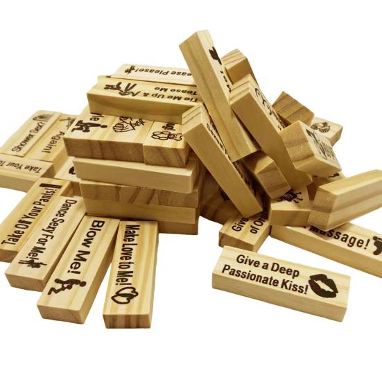 Set Torre di Blocchi per Appuntamenti Sfide per Adulti Set di Blocchi da Costruzione Impilabili Gioco di Impilamento Torre di Blocchi per Serata di Appuntamenti di Coppia