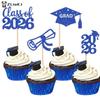 Class of 2026 Graduation Cake Decorations 12pc Mortarboard Cupcake Topper for Graduation Party Event